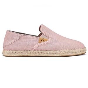 Olukai Kaula Pa’a Kapa Pink Linen Espadrille Shoe 9